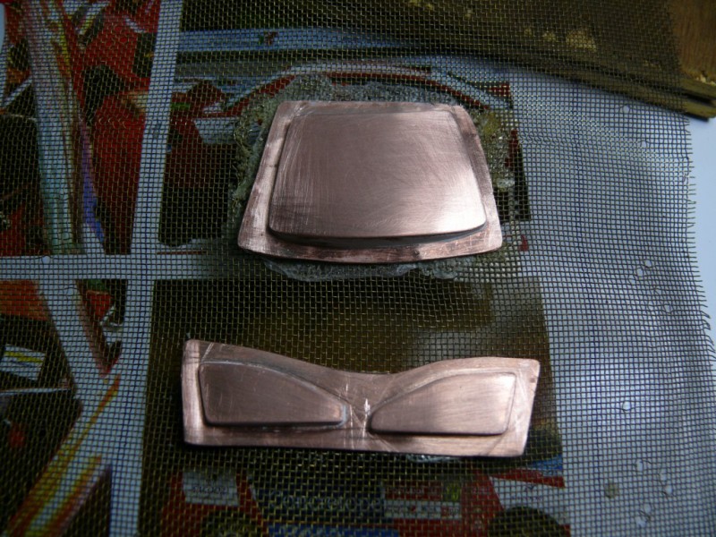 Os moldes para os acetatos.