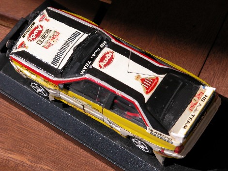 Audi Quattro - Portugal 1984 - Hannu Mikkola.<br />Base Metal Solido das baratuxas p/ putos, a partir do zero.